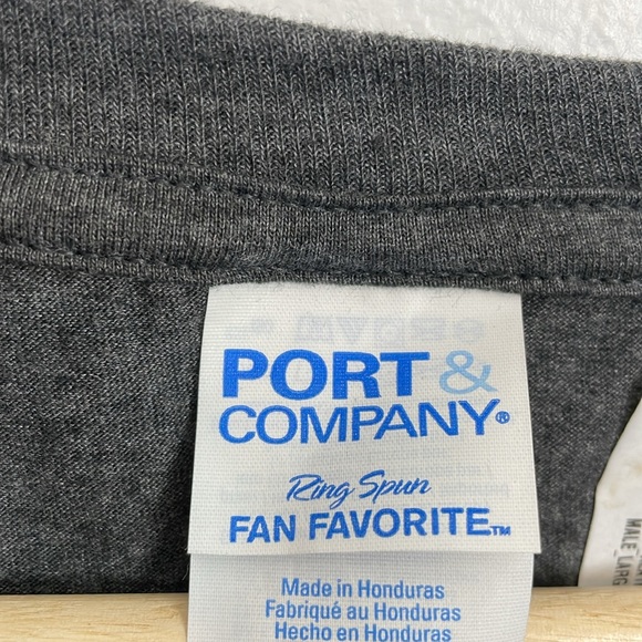 Port And Company Fan Favorite Short Sleeve Mens L Pullover Stretch Gray T Shirt - Picture 9 of 9